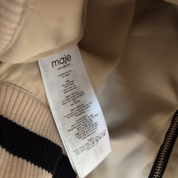 Maje satin bomber jacket with appliqué size 36 FR - Picture 5 of 13